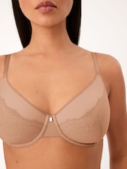 Nude Lace DD+ Minimiser Full Cup Bra - Image 4 of 7
