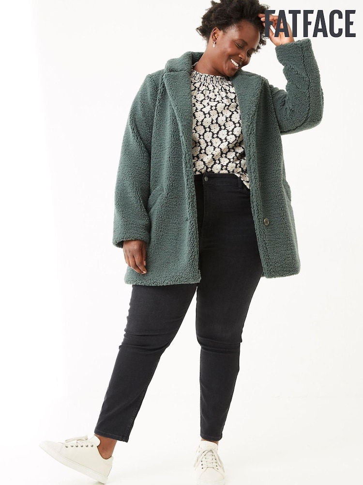 FatFace Green Tanya Teddy Coat - Image 1 of 1