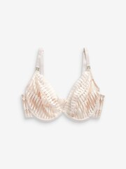Cream DD+ Non Pad Plunge Graphic Lace Non Pad Plunge Bra - Image 4 of 5