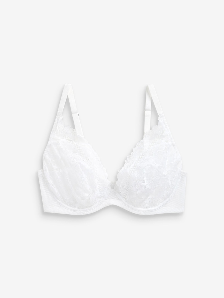 White DD+ Floral Lace Bra - Image 6 of 6