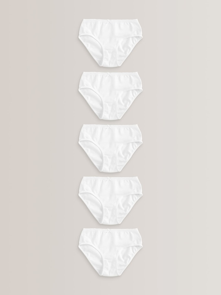 White Lace Briefs 5 Pack (1.5-16yrs) - Image 1 of 3