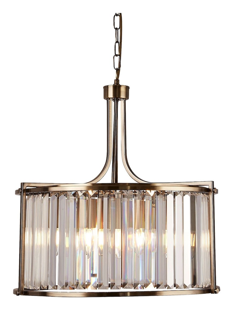 Searchlight Brass Hermione 5 Light Antique Ceiling Light - Image 3 of 3 Searchlight Brass Hermione 5 Light Antique Ceiling Light - Image 3 of 3