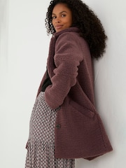 FatFace Purple Tanya Teddy Coat - Image 4 of 6