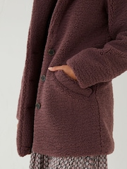 FatFace Purple Tanya Teddy Coat - Image 5 of 6