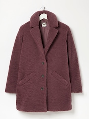 FatFace Purple Tanya Teddy Coat - Image 6 of 6