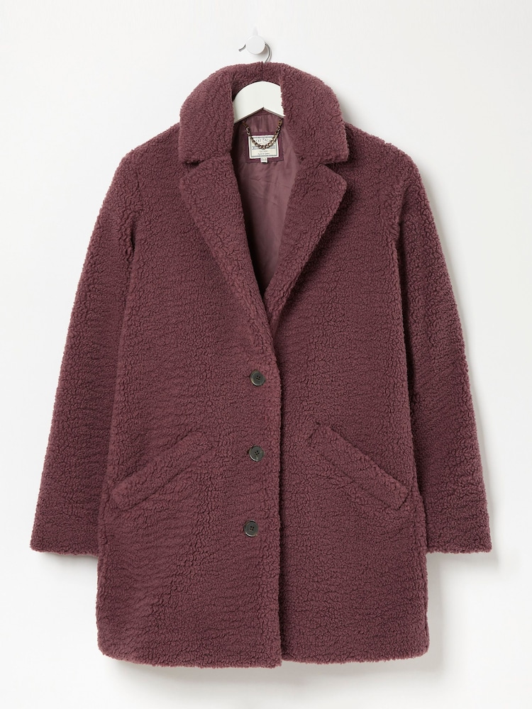 FatFace Purple Tanya Teddy Coat - Image 6 of 6