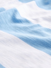 Chambray Blue Stripe Short Sleeve Crew Neck Slub T-Shirt - Image 5 of 5