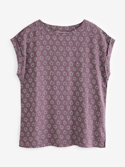 Purple Woodblock Print Short Sleeve T-Shirt - Image 6 of 7
