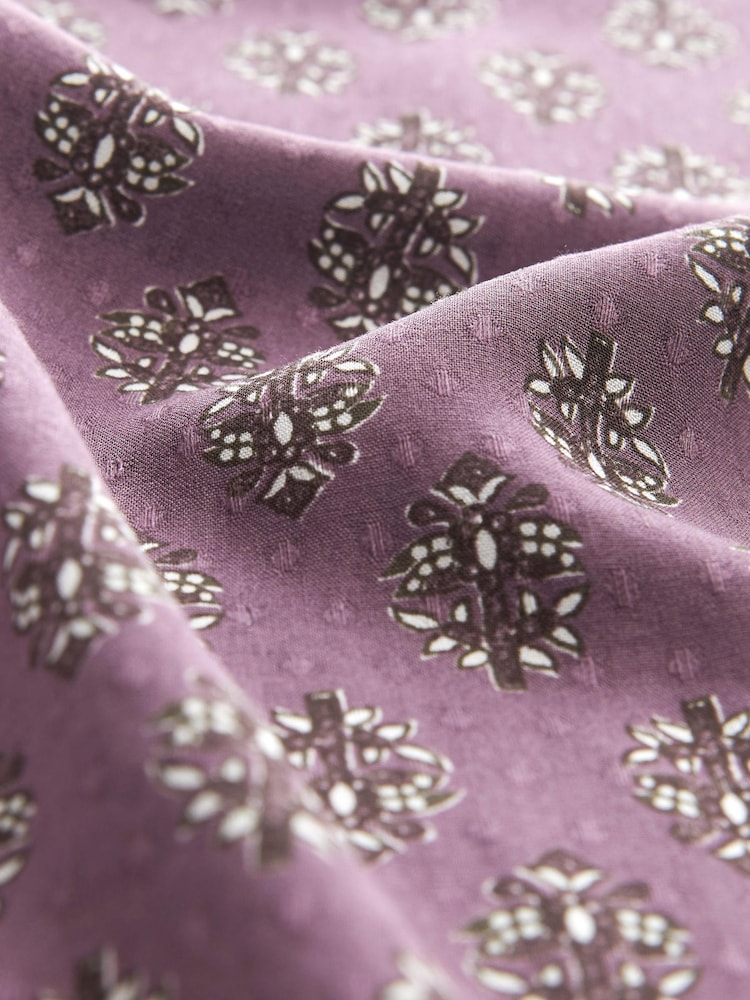Purple Woodblock Print Short Sleeve T-Shirt - Image 7 of 7