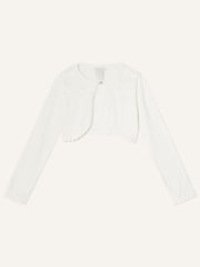 Monsoon Cream 3D Floral 100% Cotton Cardigan - Image 1 of 2