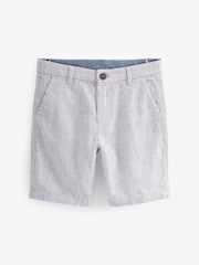 Neutral Stripe Chino Shorts With Linen (3-16yrs) - Image 1 of 2