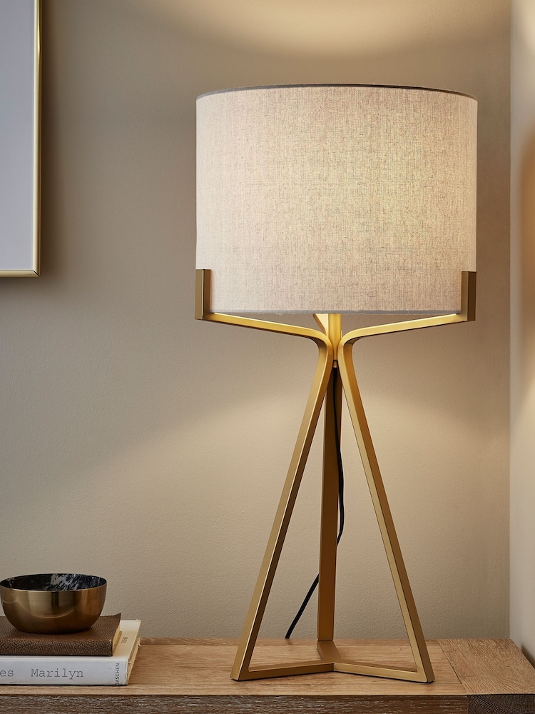 Village At Home Gold Brushed Clifford Table Lamp - Image 1 of 2