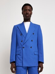 River Island Blue Bright DB2 Notch Bright Suit: Jacket - Image 1 of 4