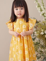 Żółty w stokrotki - Sukienka z błyszczącym nadrukiem (3 mies. –8 lat) - Obraz 1 z 6