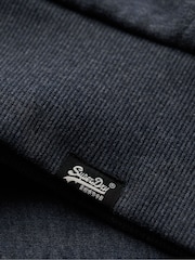 Superdry Vintage Navy Marl Essential Borg Lined Zip-Up Hoodie - Image 6 of 7