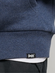 Superdry Vintage Navy Marl Essential Borg Lined Zip-Up Hoodie - Image 7 of 7
