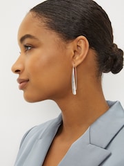 Silver Tone Pull Through Earrings - Image 2 of 4