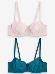 Dorina Curves Kelsea Eco Unwattierte Bügel-BHs, Petrolblau/Rosa, 2er-Pack - Bild 1 von 17