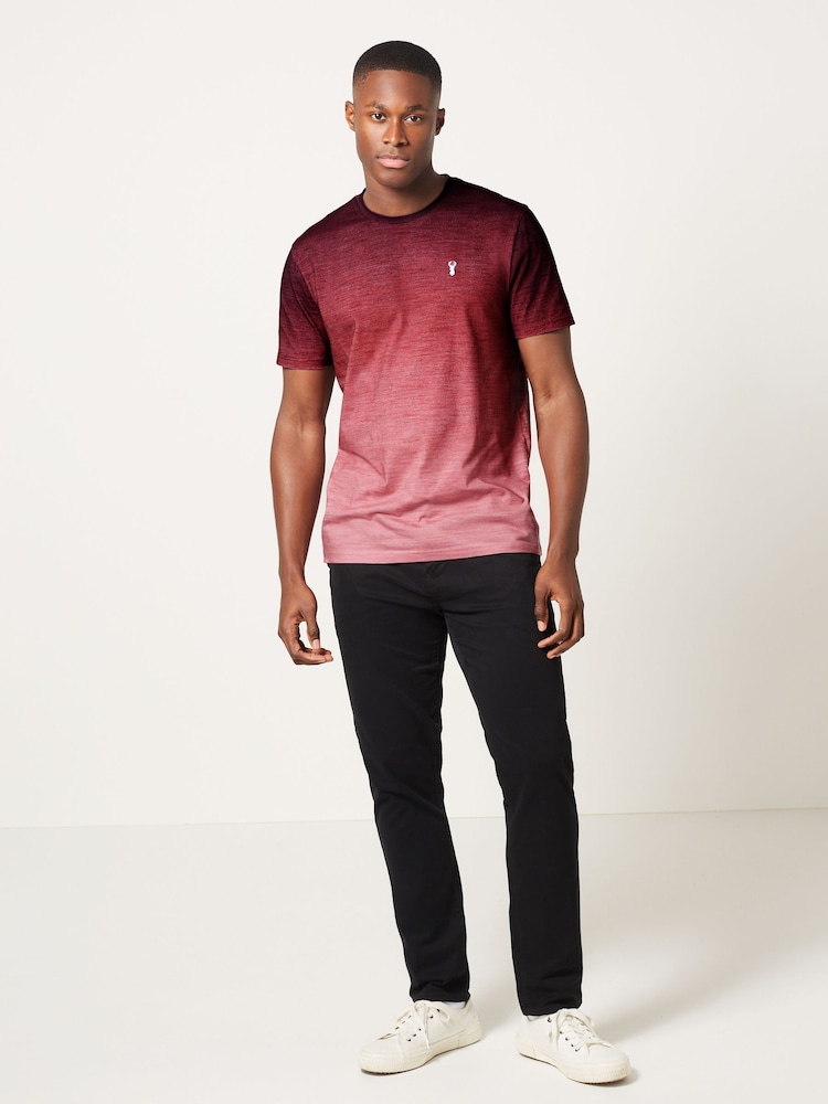 Coral Red Stag Dip Dye T-Shirt - Image 2 of 5