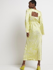 River Island Green Light Long Sleeve Geometric Dress - Image 2 of 4