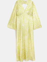 River Island Green Light Long Sleeve Geometric Dress - Image 4 of 4