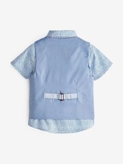 Blue Floral 3pc Waistcoat, Shirt & Bow Tie Set (3mths-9yrs) - Image 2 of 2