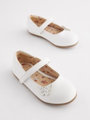 White Wide Fit (G) Butterfly Mary Jane Shoes - Image 1 of 5