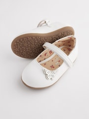 White Wide Fit (G) Butterfly Mary Jane Shoes - Image 3 of 5