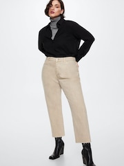 Mango Brown High Waist Cropped Straight Jeans - Image 2 of 9