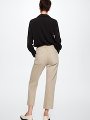 Mango Brown High Waist Cropped Straight Jeans - Image 3 of 9