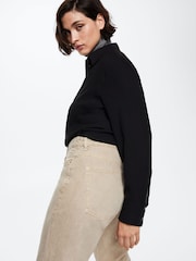 Mango Brown High Waist Cropped Straight Jeans - Image 7 of 9