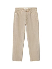 Mango Brown High Waist Cropped Straight Jeans - Image 9 of 9