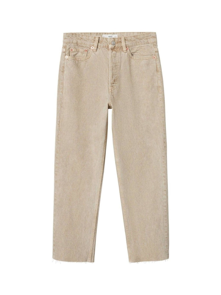 Mango Brown High Waist Cropped Straight Jeans - Image 9 of 9