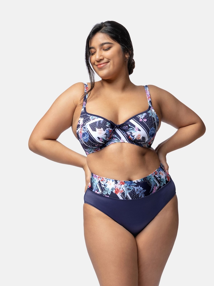 Dorina Blue Monaco Ink Eco Curve Non Padded Bikini Top - Image 1 of 7