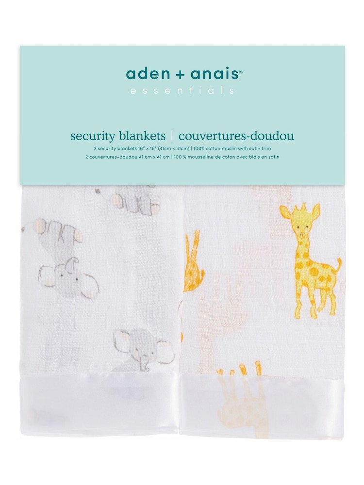 aden + anais White Essentials Muslin Comforter Security Safari 100% Cotton Blankets 2 Pack - Image 1 of 4