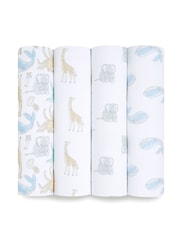 Aden & Anais Natural History Essentials Muslin 100% Cotton Blankets 4 Pack - Image 1 of 8