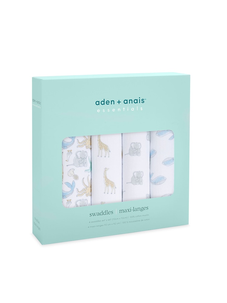 حزمة من 4 بطانيات موسلين قطن 100% Essentials من Aden + Anais - Image 3 of 8