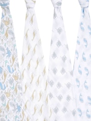 Aden & Anais Natural History Essentials Muslin 100% Cotton Blankets 4 Pack - Image 4 of 8