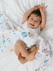 aden + anais Natural Essentials 100% Cotton Muslin Blanket Space Explorers - Image 1 of 6