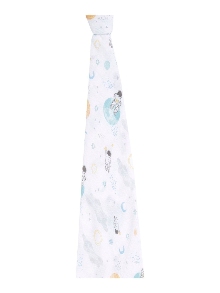 aden + anais Natural Essentials 100% Cotton Muslin Blanket Space Explorers - Image 2 of 6