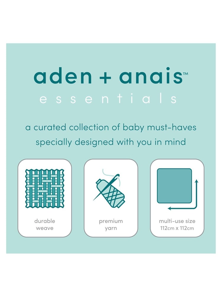 aden + anais Natural Essentials 100% Cotton Muslin Blanket Space Explorers - Image 6 of 6