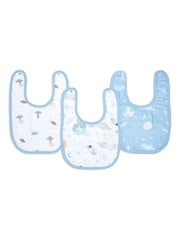 aden + anais Natural Essentials Space Explorers 100% Cotton Muslin Baby Snap Bibs 3 Pack - Image 1 of 3