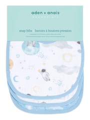 aden + anais Natural Essentials Space Explorers 100% Cotton Muslin Baby Snap Bibs 3 Pack - Image 2 of 3