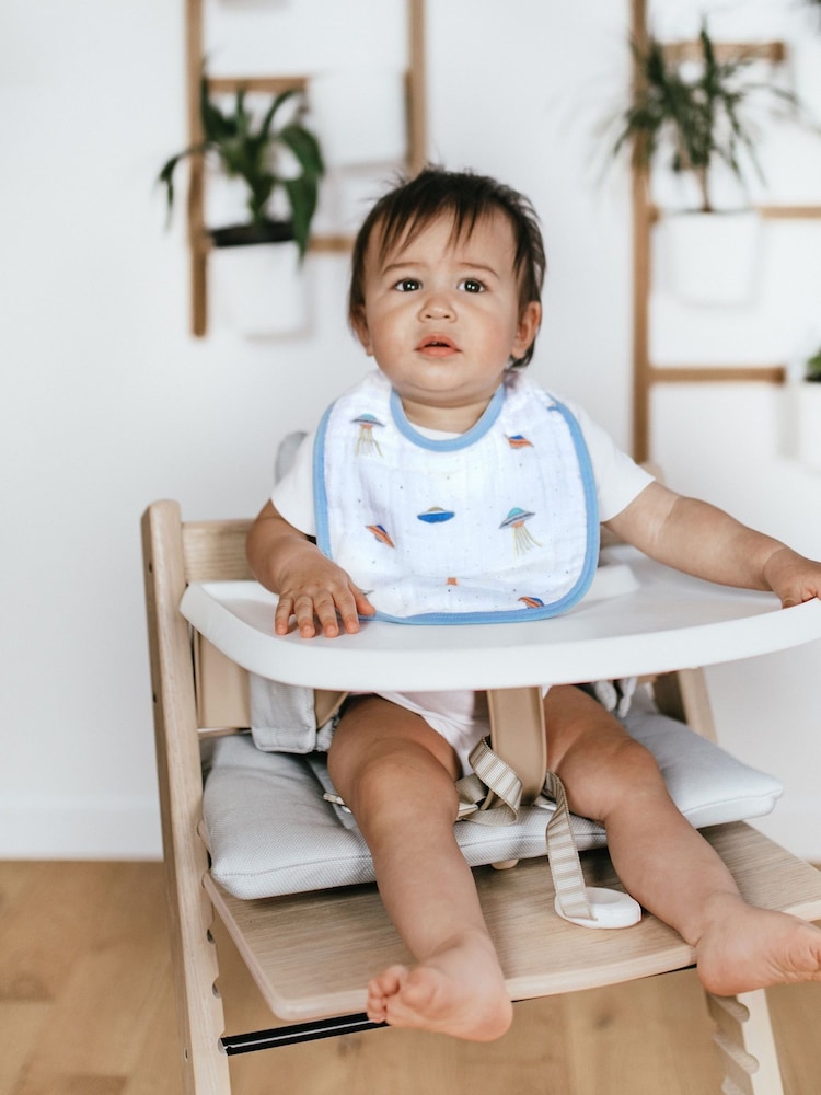 aden + anais Natural Essentials Space Explorers 100% Cotton Muslin Baby Snap Bibs 3 Pack - Image 3 of 3
