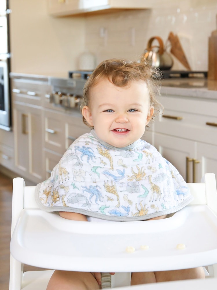 aden + anais White Essentials 100% Cotton Muslin History Baby Burpy Bib - Image 1 of 6