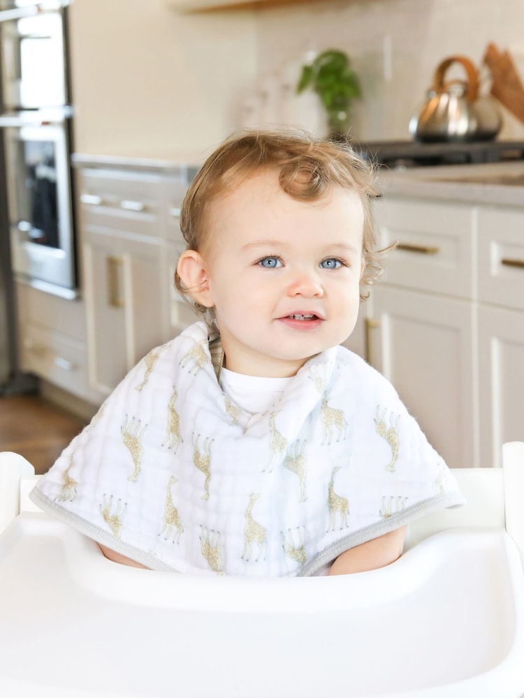 aden + anais White Essentials 100% Cotton Muslin History Baby Burpy Bib - Image 2 of 6
