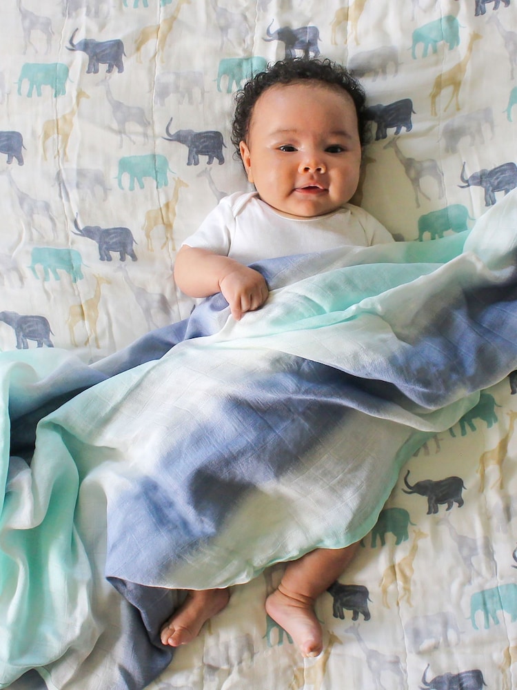 aden + anais Green Large Silky Soft Muslin Expedition 100% Cotton Blankets 3 Pack - Image 1 of 5