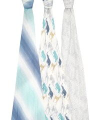 aden + anais Green Large Silky Soft Muslin Expedition 100% Cotton Blankets 3 Pack - Image 3 of 5