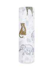 aden + anais White Large 100% Cotton Muslin Jungle Tropical Blanket - Image 2 of 5