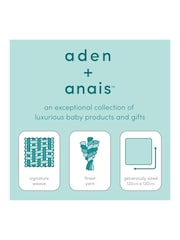 aden + anais White Large 100% Cotton Muslin Jungle Tropical Blanket - Image 5 of 5